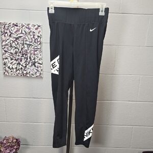 Nike Black Leggings with White Logo Detail
